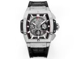 Hublot Mens Watch SPIRIT OF BIG BANG Silver Resin with diamond diameter 45mm Watch